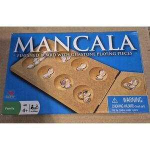 Classic Folding Mancala Board Game with Glass Beads/Stones. Family Strategy Game